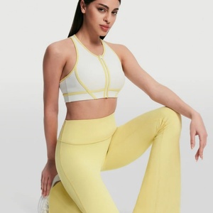 Women's Plus Size Seamless Light Yellow Yoga Set High Waist <b>Leggings</b> Buttery Soft Fabric 2-Piece Eco-Friendly Quick Dry Gym - Product Image 6