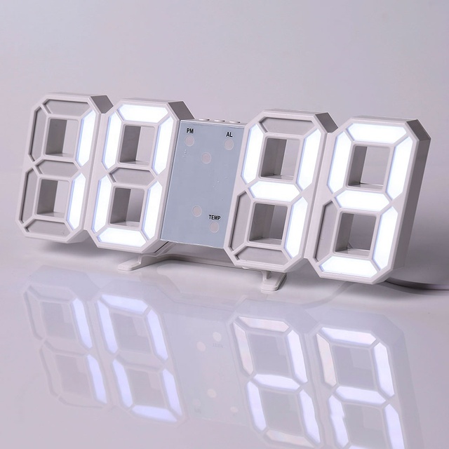 Digital Jumbo Wall Alarm Clock Display Brightness LED Watches Nightlight Snooze Home Kitchen Office Modern Style 3d Wall Clocks