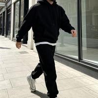 Hoodie dengan Lapisan Fleece Tebal, Set Hoodie dan Celana Panjang Oversize, Pesanan Khusus