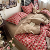 Parure de lit de luxe 4 pièces toutes saisons en stock usine – Housse de couette et draps doux et respirants pour la maison – Vente en gros OEM ODM