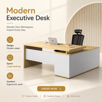 Bureau d'Ordinateur Moderne Style Simple en Panneaux de Bois MDF en Forme de L avec Meuble Latéral pour Bureau à Domicile