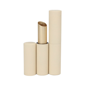 Magnetic Lipstick <b>Tube</b> Beige And Black Slanted Opening Cosmetic Packaging Empty <b>Plastic</b> <b>Tubes</b> - Product Image 3