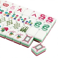 Tuiles de Mahjong en Acrylique Rouge Rose Style Européen et Américain, Quatre Couches, Assortiment de Couleurs, Portable, Jeu pour 4 Joueurs, Boîte en Carton