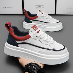 OEM Luxury Designer <b>Men</b> Skate Board Shoes, Color Block Low Top Thick Sole Height Increasing, Versatile Casual Sports <b>Sneakers</b> - Product Image 5