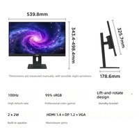 Lenovo 2026 Terlaris E24-40 Layar 23,8 inci 99% SRGB Gamut Warna Profesional 100Hz Antarmuka HDMI+DP+VGA
