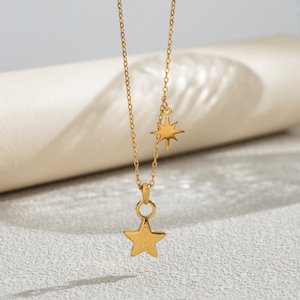 Collar de barra de cristal en capas con cadena de <span class=keywords><strong>dos</strong></span> niveles en oro, piedras graduadas y colgantes de bisel en forma de lágrima, elegante para mujer - Product Image 3