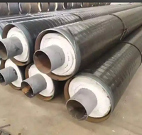 Tuyau en acier pré-isolé pour vapeur, enterré directement, ASTM A53, 3PE, anti-corrosion, isolation thermique en laine de verre, moderne