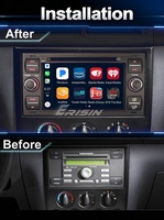 Lecteur multimédia Android 16 pouces noir pour Ford Focus 2005-2008, double DIN, CarPlay, 8 Go, 128 Go, 4G, DSP