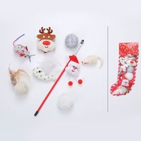 Nouveaux jouets à mâcher de Noël fantaisie pour chats et chiens, ensemble de chaussettes de Noël en peluche et plastique, jouet à mâcher pour chatons et chiots, style Noël