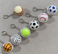 Jouet anti-stress, 1 interrupteur à touches mécaniques, tennis, baseball, football, lumière LED, capuchon de touche personnalisé, porte-clés de clavier fidget