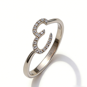 Bague de fiançailles personnalisée en or massif plaqué or 10K/14K avec diamant de laboratoire et zircon, style cluster, unisexe, mignonne, pour anniversaire, avec lettres de l'alphabet - Product Image 2