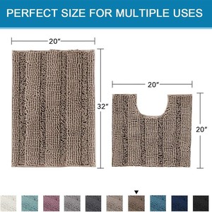 Tappetino da Bagno Minimalista in Poliestere Tinta Unita, Morbido Antiscivolo e Assorbente per Bagno Moderno e <span class=keywords><strong>Arredamento</strong></span> Interno Hotel - Product Image 6