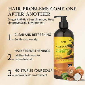 Champú Profesional de Aceite de Argán Orgánico para Adultos, Marca Blanca para Cabello <span class=keywords><strong>Rizado</strong></span>, Hidratante Herbal, Anticaspa y Anticaída - Product Image 6