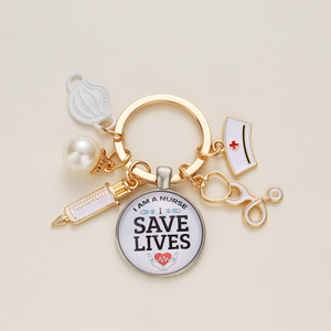 โมเดลปี300พวงกุญแจทางการแพทย์,หน้ากากหมวกสำหรับหมอพยาบาลเข็มฉีดยาเข็มฉีดยาหัวใจหูฟังแบบห้อยพวงกุญแจ - Product Image 1