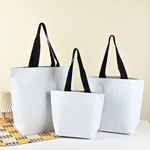 Bolsa de Compras Tejida Impermeable Ecológica con Logotipo Personalizado, Bolsa de Mano RPET Reciclable de Bajo Contenido de Carbono, Bolsa de Compras Laminada Resistente - Product Image 1