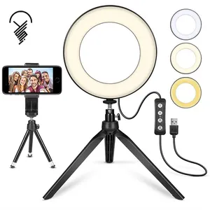 Hot Jual Dimmable Led Cincin Cahaya dengan Tripod Selfie Cincin Lampu untuk Ponsel Laptop