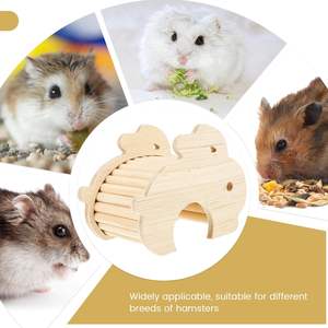 Escondite para Cobayas, Escondite de Madera para Hámster, Casa de Madera Natural para Hámster, Refugio de Madera Maciza para Mascotas Pequeñas - Product Image 6