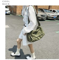 Sac à bandoulière rétro en toile vintage pour l'école, personnalisable avec logo, léger, de haute qualité, tendance, pour étudiants