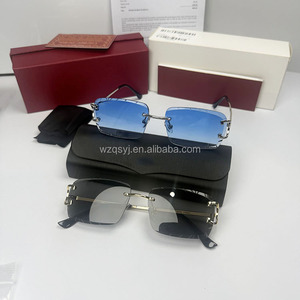 Lunettes <span class=keywords><strong>de</strong></span> <span class=keywords><strong>soleil</strong></span> Cartierring avec étui à lunettes, haute qualité, UV400, monture carrée, lunettes pour hommes et femmes - Product Image 6
