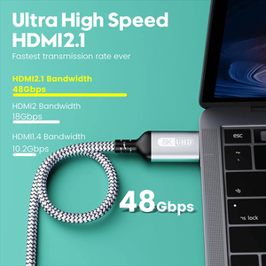 Câble 8K 2.1 120Hz <span class=keywords><strong>4K</strong></span> compatible HDMI ultra haute vitesse HDR eARC pour HDTV, boîtier, projecteur audio - Product Image 5