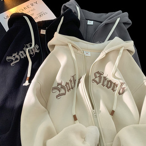 <span class=keywords><strong>Cardigan</strong></span> <span class=keywords><strong>con</strong></span> <span class=keywords><strong>cappuccio</strong></span> retrò alla moda per <span class=keywords><strong>donna</strong></span> Top <span class=keywords><strong>con</strong></span> cerniera ricamato e giacca per la fornitura di ODM primavera autunno e inverno - Product Image 2