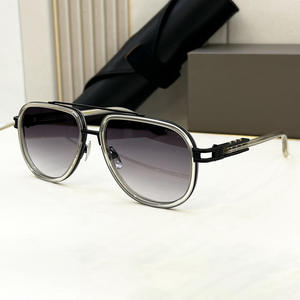 2025奢华复古椭圆形金属框太阳镜UV400钛双梁眼镜蒸汽朋克飞行员风格男女绿色红色 - Product Image 4