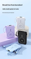 Batterie externe en plastique avec câble intégré 2026, 10000 mAh, support magnétique 3-en-1 pour montre et écouteurs, chargeur portable 22,5 W pour l'export