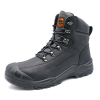 Bottes de sécurité MAXITOUGH à embout d'acier, en cuir de vachette embossé, résistantes aux perforations, chaussures de travail en PU double densité pour usage industriel