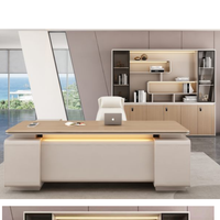 Table et chaise de bureau exécutif modernes et durables en bois avec rangement mural pour usage domestique/commercial