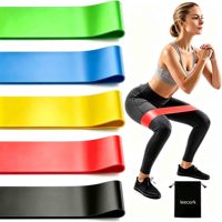 LEECORK Juego de 5 Bandas de Resistencia de Látex Profesionales de Alta Resistencia para Pilates, Fisioterapia y Yoga - Ecológicas
