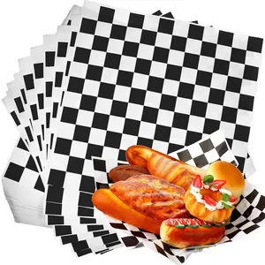 RTS Deli-Papierbogen fettfeste Speise-Korb-Beleuchte 12 Zoll x 12 Zoll gewächsete rote Sandwich-Papierfolien für Fast-Food, Käse, Picknick