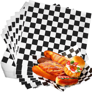 RTS Deli-Papier pour sandwich rouge ciré résistant à la graisse pour la restauration rapide, fromage, pique-nique, biscuits PE, 12x12 pouces - Product Image 1