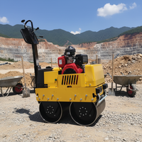 Mini-compacteur vibrant à double tambour de 640 kg, autopropulsé, pour asphalte, avec moteur Changchai et pompe KYB