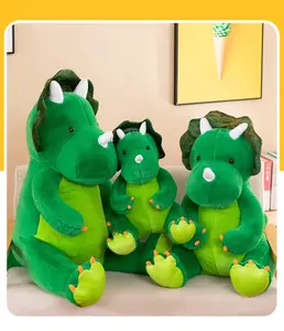 कस्टम थोक नई शैली 60 सेमी डायनासोर आलीशान खिलौना सुपर नरम मनमोहक हरा डायनासोर ड्रैगन बच्चों के लिए आलीशान खिलौने प्यारा उपहार
