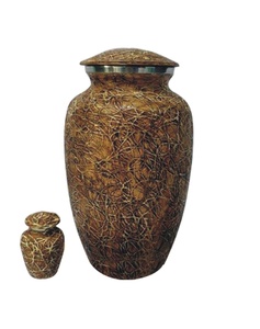 Urnas conmemorativas para adultos estadounidenses Acabado en madera Aluminio Cremación y suministros funerarios Cenizas humanas Urnas para adultos de latón esculpido - Product Image 3