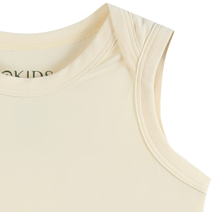 Combinaison bébé unisexe <span class=keywords><strong>OKIDS</strong></span> en fibre de bambou, douce et respirante, couleur unie, sans manches, avec cinq boutons à griffes - Product Image 5