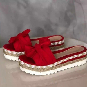 Nouveauté été 2024, chaussures en corde de chanvre grande taille pour femmes, chaussures de plage, tongs à nœud, sandales compensées, sandales plates-formes de plage - Product Image 3