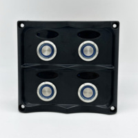 Panneau de commande à boutons poussoirs 6/4 voies en acier inoxydable avec indicateurs LED bleus pour bateau, caravane, yacht