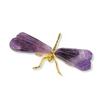 Wunderschöne Kristall-Amethyst-Libelle, Handgefertigt, Natürlicher Edelstein, Miniatur-Libelle für Geschenke und Sammlungen