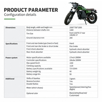 Moto électrique vintage Scrambler 2000W 72V, longue portée, tout-terrain, pour adultes
