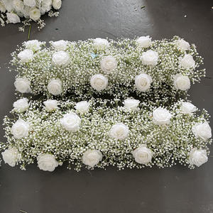 D-FR167 Camino de mesa al por mayor con flores azules, camino de mesa con rosas, camino de mesa de lujo con flores artificiales de seda para decoración de bodas - Product Image 6