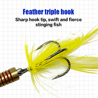 Leurre de pêche en métal pour eau salée avec hameçon triple durable et motif imprimé pour la pêche au marlin et à la carpe en rivière et en lac
