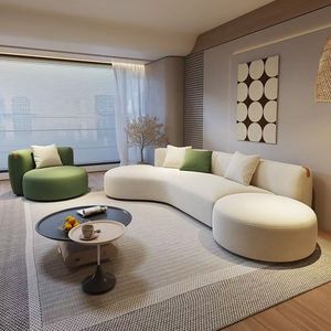 Conjunto de Sofá Moderno Minimalista en Forma de S con Relleno de Espuma y Diseño Curvo para Sala de Estar y Uso Doméstico - Product Image 3