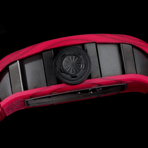 Montre mécanique à remontage manuel 052 en fibre de carbone rouge, modèle Skull Tourbillon, pour femmes et hommes, Tech Noir Apex Timepiece Watch - Product Image 4