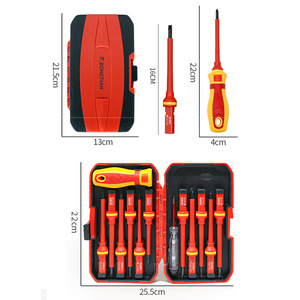 Insulated <b>Screwdriver</b> <b>Set</b> 13 In 1 Magnetic Soft Handle Anti Slip Texture For Household Electrical Repair - Product Image 2