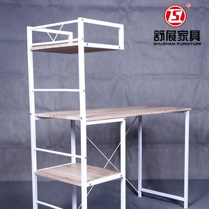 Bureau d'ordinateur pliable rembourré en tissu pour salle à manger, empilable, pliable pour le bureau avec étagère à livres, pieds en métal, bureau d'intérieur - Product Image 3