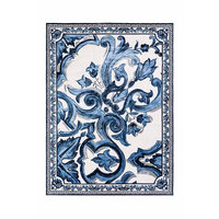 Tapis en laine bleue haut de gamme, jacquard à lignes minimalistes, 1 pièce, pour salon, canapé, table basse, chambre à coucher, chevet - Spot Showroom