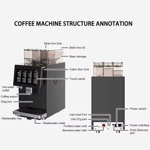 Machine à café commerciale entièrement automatique robinet grain d'eau à tasse <span class=keywords><strong>cafetière</strong></span> expresso pour hôtel - Product Image 6