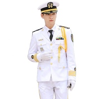 Nouvel Ensemble d'Uniforme en Polyester Blanc Imprimé de Commandement pour Officiers, Vêtements de Travail d'Hiver pour Adultes pour l'École et l'Usine