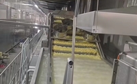 Volledig automatische elektrische verwarmingslijn voor continue productie van frieten, 1000 kg/uur, met mixer en friteuse, roestvrij staal, fabrieks prijs